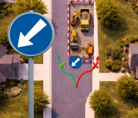 hindernis links umfahren