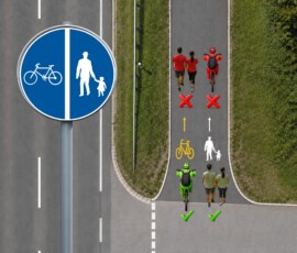 rad und fussweg mit getrennten verkehrsflächen