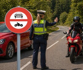 verbot für motorwagen und motorräder