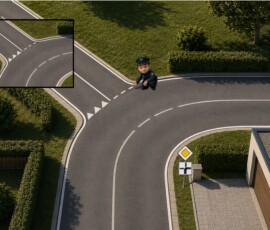 Führungslinie bei Richtungsänderung der Hauptstrasse 2 führungslinie bei richtungsänderung der hauptstrasse 2